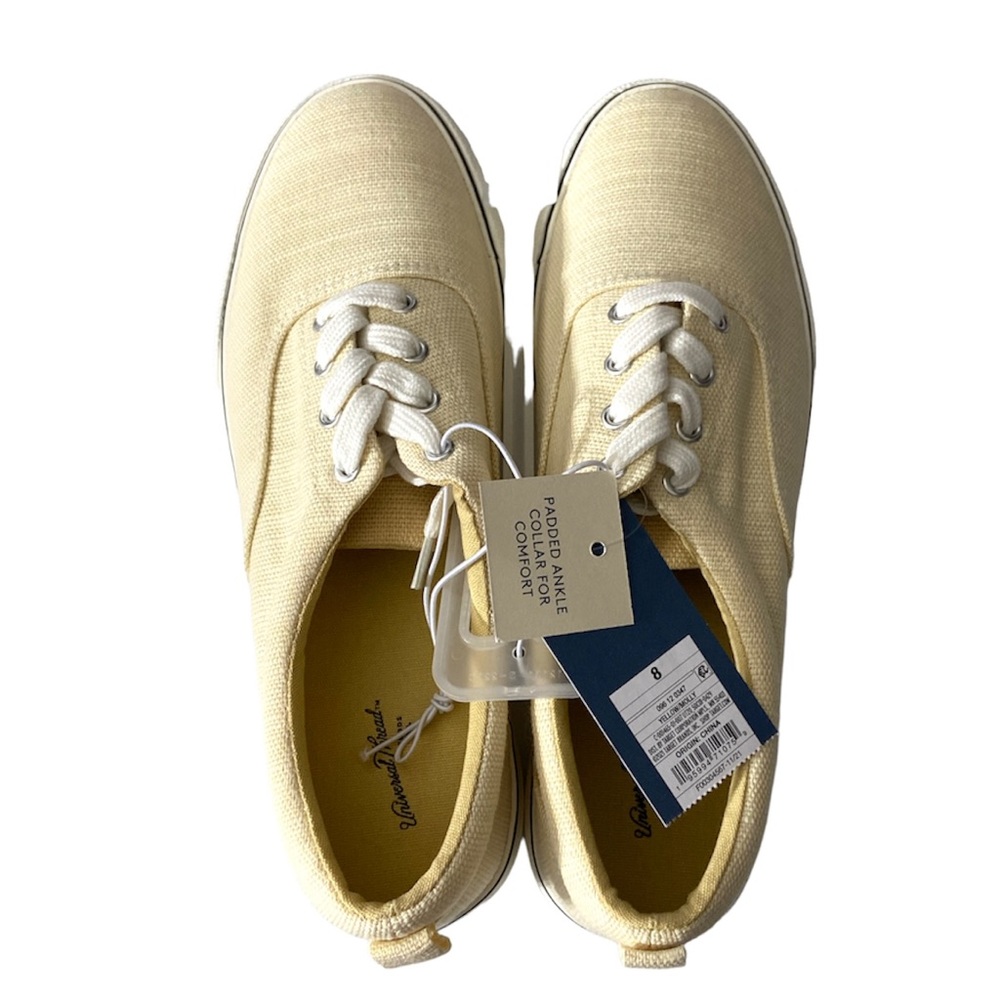 Universal Thread Shoes Padded Ankle Collar Yellow Size 8 Tie closure